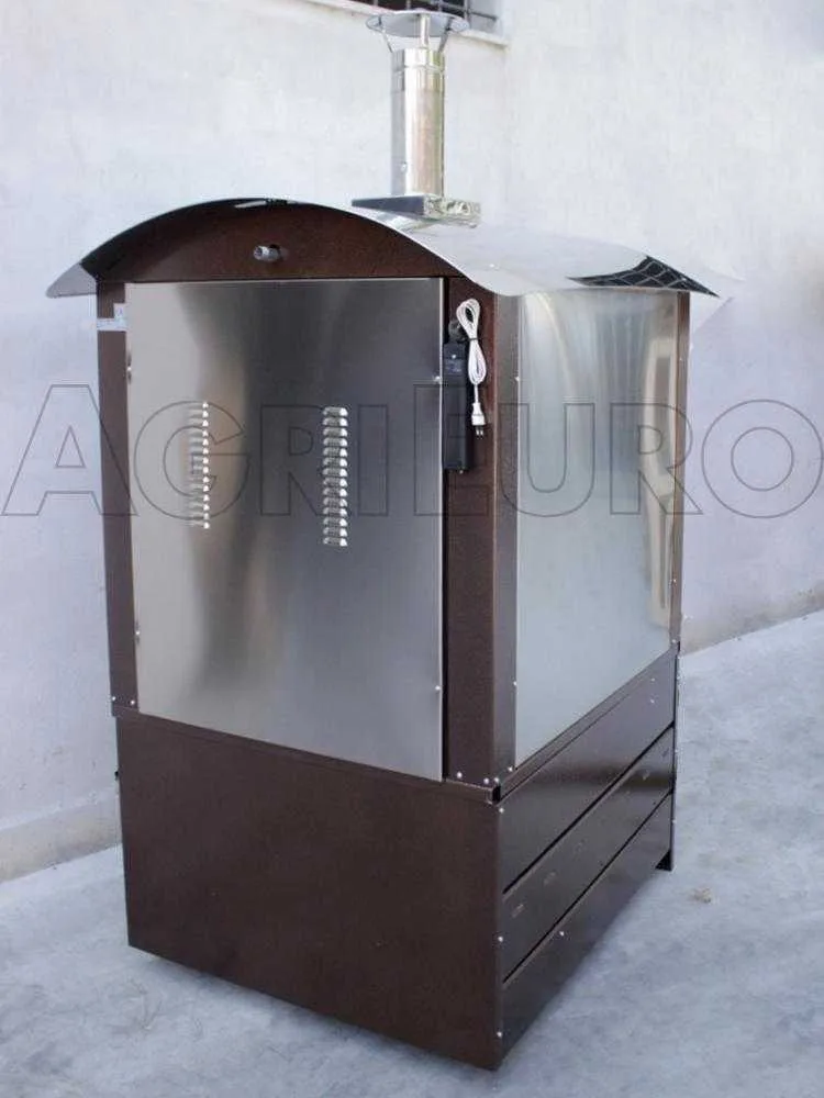 AgriEuro Maximus 100 Deluxe EXT Inox - Four à bois en acier d'extérieur - Cuivre émaillé