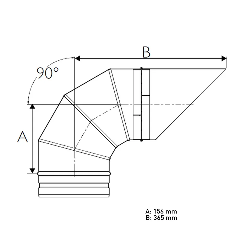 Schiedel PRIMA PLUS coude de sortie 90° Ø180 mm avec grille de protection contre les oiseaux simple paroi mat