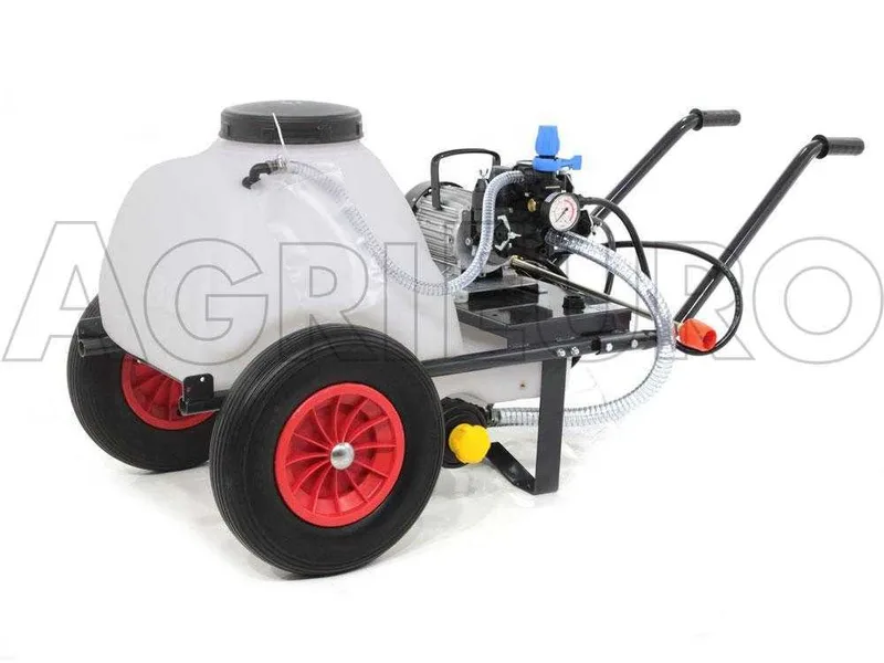 Groupe motopompe de pulvérisation Comet MC 25 - moteur monophasé sur chariot avec cuve 80l