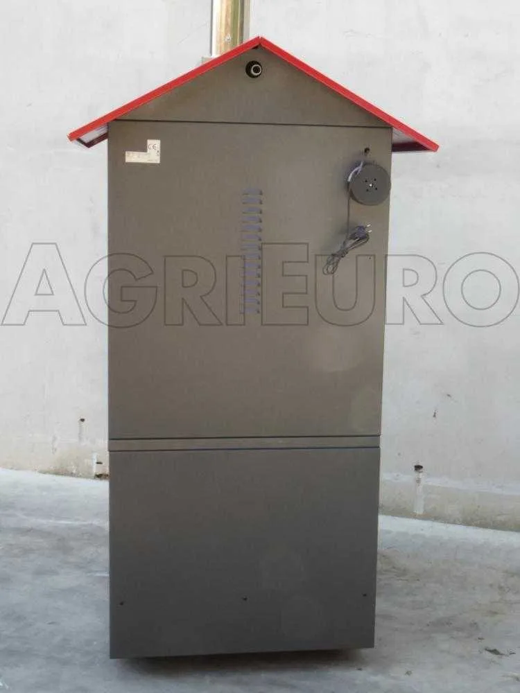 AgriEuro Medius Plus 100 EXT - Four à bois en acier d'extérieur - Ventilé - Toit rouge