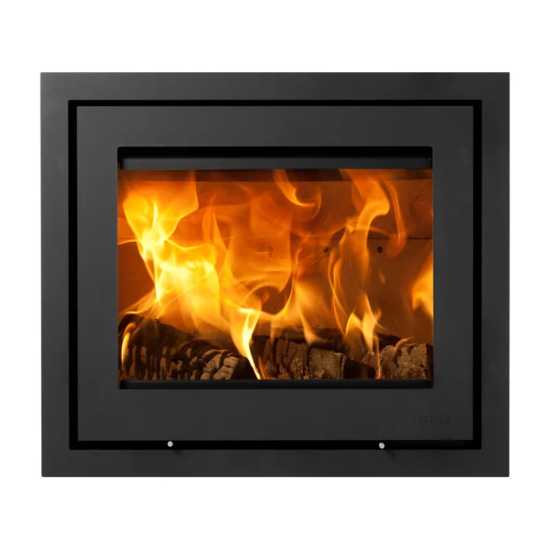 Lotus H570 insert de cheminée à bois noir / charnières à gauche
