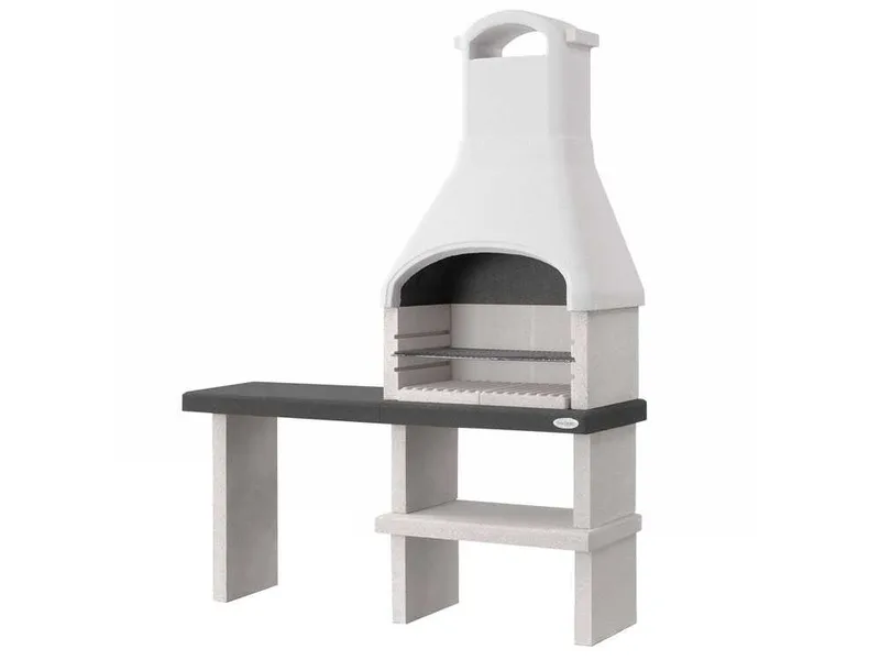 Palazzetti Orlando - Barbecue à bois et à charbon en maçonnerie - avec table d'appoint