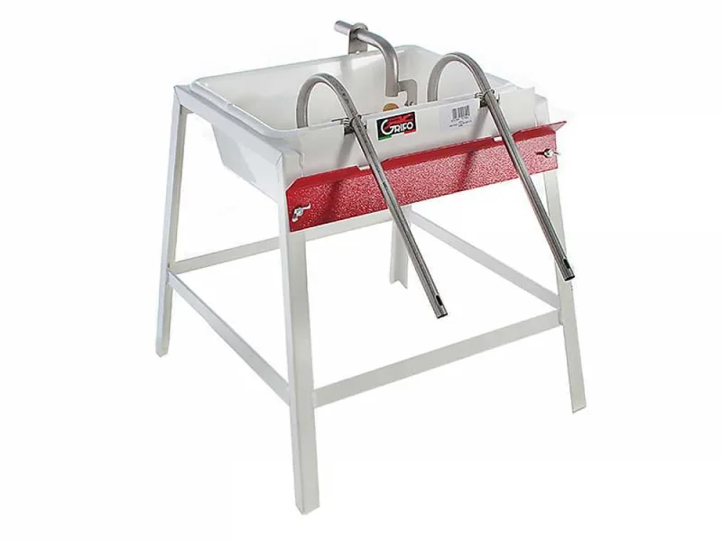 Grifo à 2 robinets - Remplisseuse manuelle avec becs inoxydable et réservoir en acier émaillé