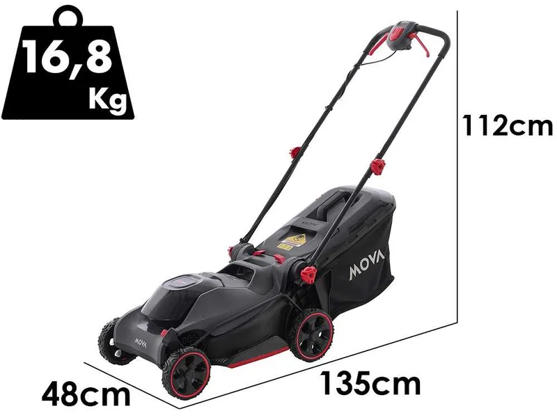 MOVA GL417 - Tondeuse à gazon à batterie - 40 V 4 Ah - Coupe 43 cm