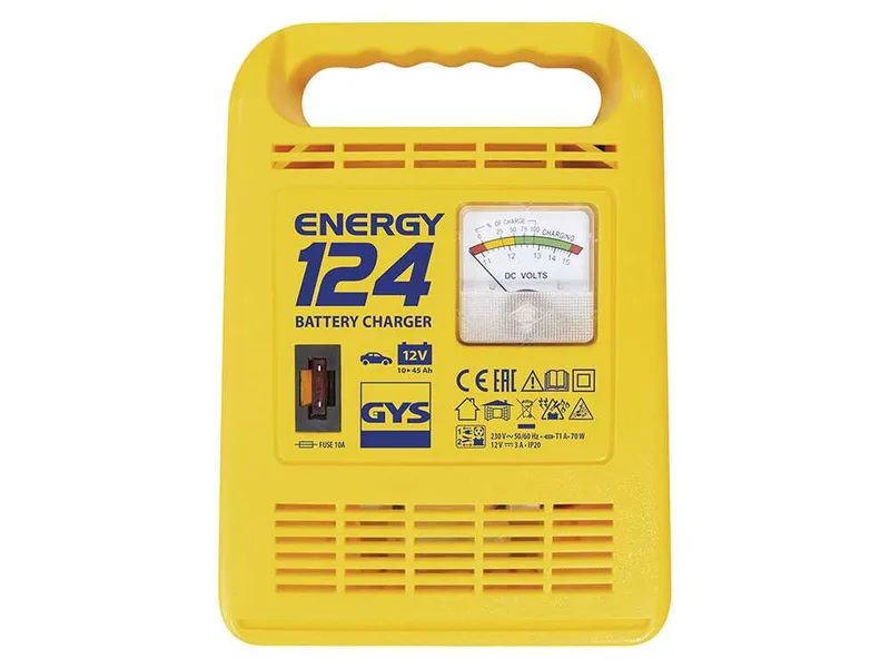 GYS Energy 124 - Chargeur de batterie - Batteries 12 V de 10 à 45 Ah