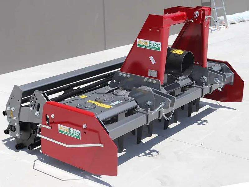 Herse rotative RM200 - largeur de travail 200 cm - 18 lames série lourde - Rouleau à cage