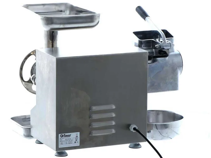 Fimar TC22AT - Hachoir à viande électrique avec râpe intégrée - 230 V - 1.5 CV - Groupe de hachage INOX - Avec inverseur de marche