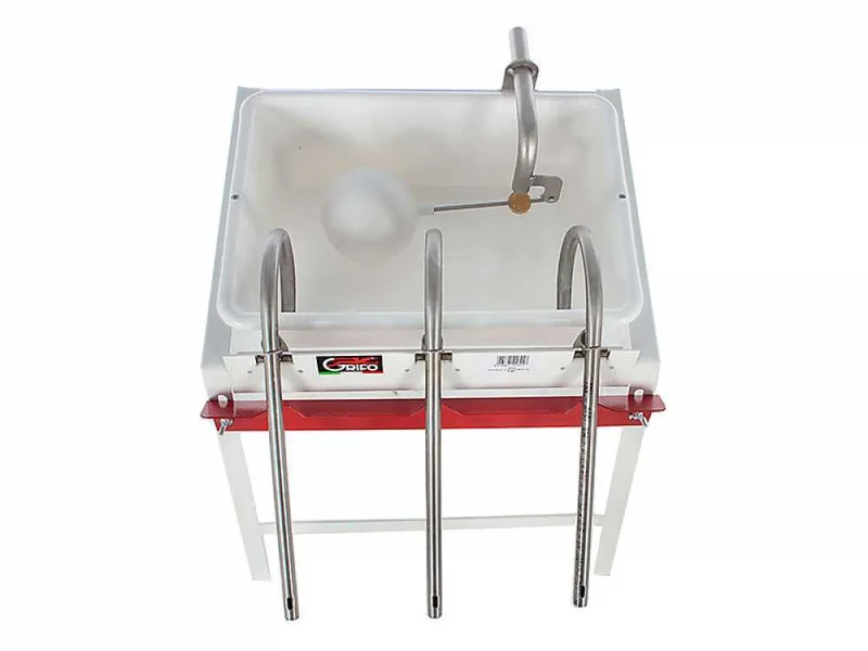 Grifo 3 robinets - Remplisseuse manuelle avec becs inox et réservoir en acier émaillé