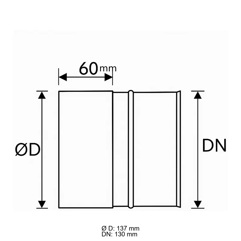 Schiedel PRIMA PLUS raccord chaudière Ø130 mm simple paroi mat