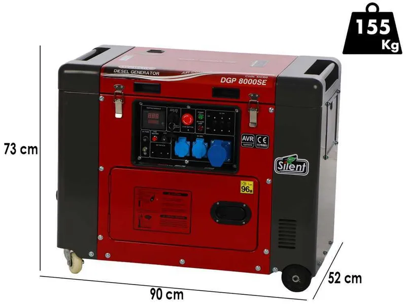 GeoTech Pro DGP8000SE - Groupe électrogène 6 kW monophasé diesel - Insonorisé
