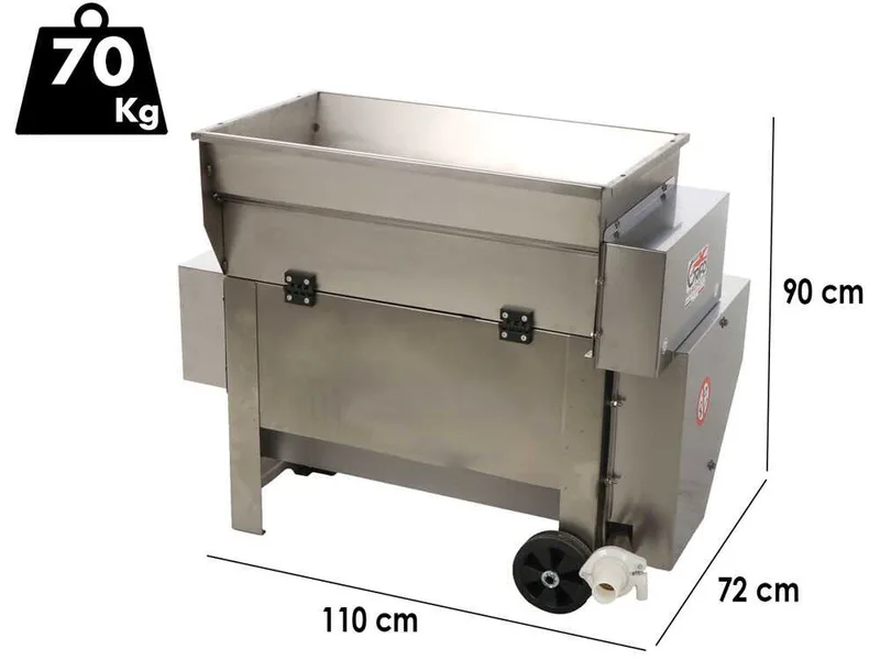 Grifo DVEP20IR - Égrappoir électrique INOX avec pompe à rouleaux - Protections incluses