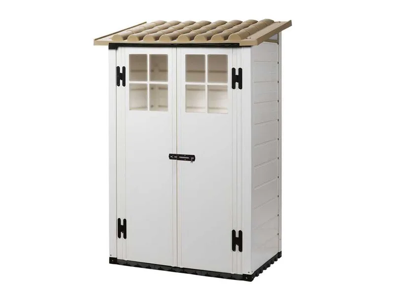 Garofalo Tuscany Evo 100 - Abri de jardin - Avec fenêtres et porte à double battant - 122,5 x 82,5 x 201 cm