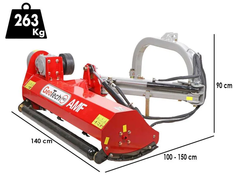 GeoTech Pro AMF125 - Broyeur d'accotement latéral pour tracteur - Série légère
