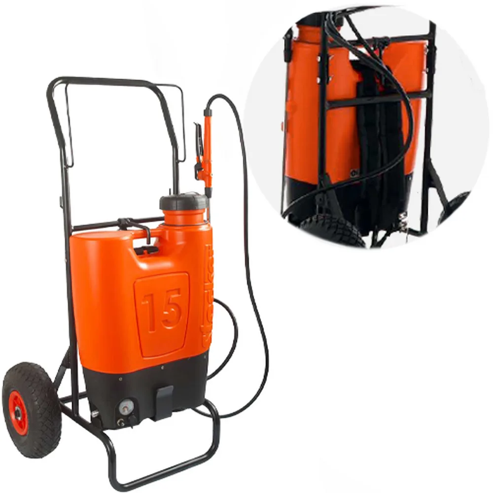 Pulvérisateur électrique Stocker avec chariot - Capacité réservoir 15L, max 5 bars
