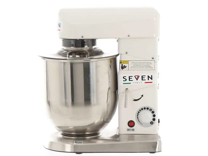 Batteur mélangeur planétaire Seven Italy FP110 avec cuve INOX 10 litres - Accessoires interchangeables