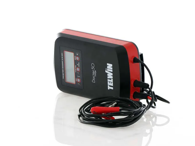 Telwin Doctor Charge 50 - Chargeur de batterie, mainteneur de puissance, testeur électronique - batteries de 6/12/24V