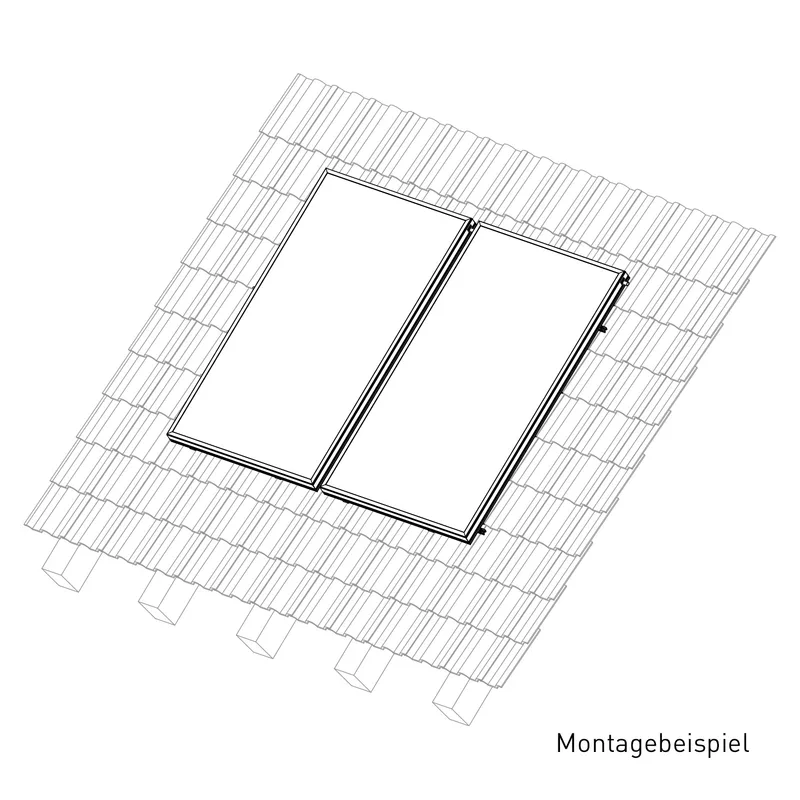 Sunex Standard Kit de montage pour toit incliné 25-60 degrés pour 2 capteurs solaires plats AMP 2.0