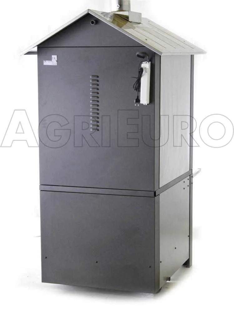 AgriEuro Medius 80 EXT - Four à bois en acier d'extérieur - Ventilé - Toit et parois inox - Inox