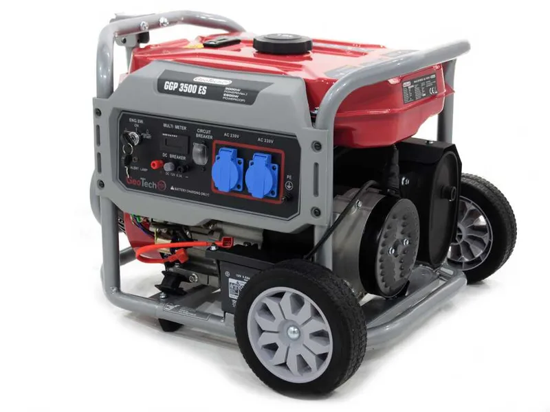 GeoTech Pro GGP 3500 ES - Groupe électrogène sur chariot avec AVR 3 kW - Continue 2.8 kw Monophasé
