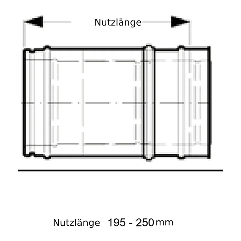 Schiedel ICS élément de compensation de tuyau 195 mm-250 mm Ø130 double paroi brillant