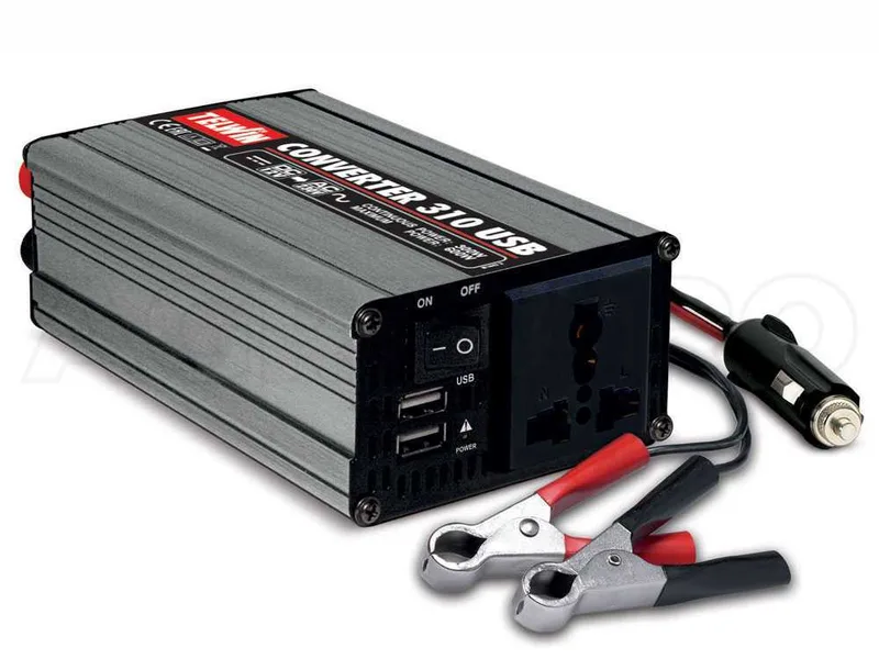 Telwin Converter 310 - Convertisseur à onduleur USB de courant de 12V CC à 230V CA - 2 ports USB - 300w