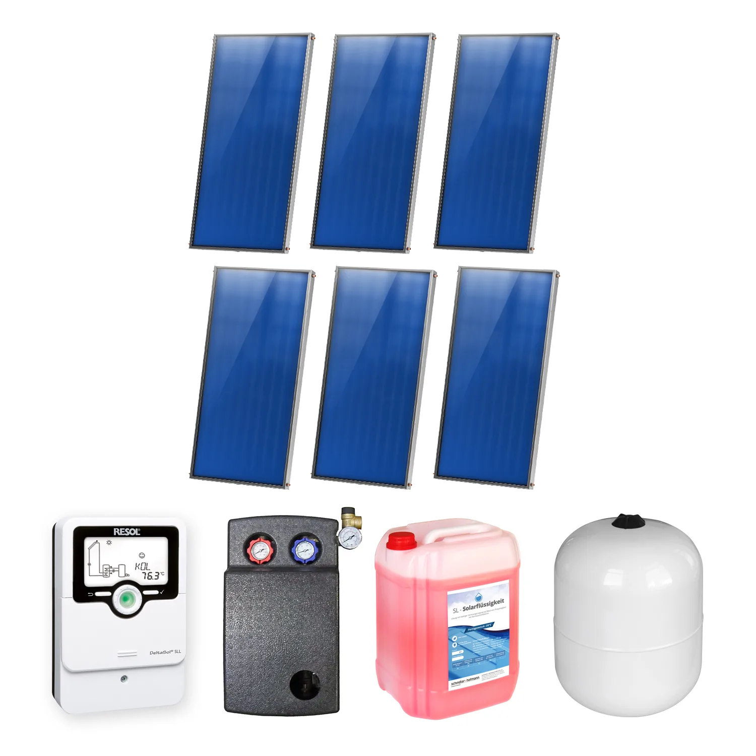 12,06 m² Ensemble de capteurs solaires plats Sunex 5 6x Basicx 2.0 4C