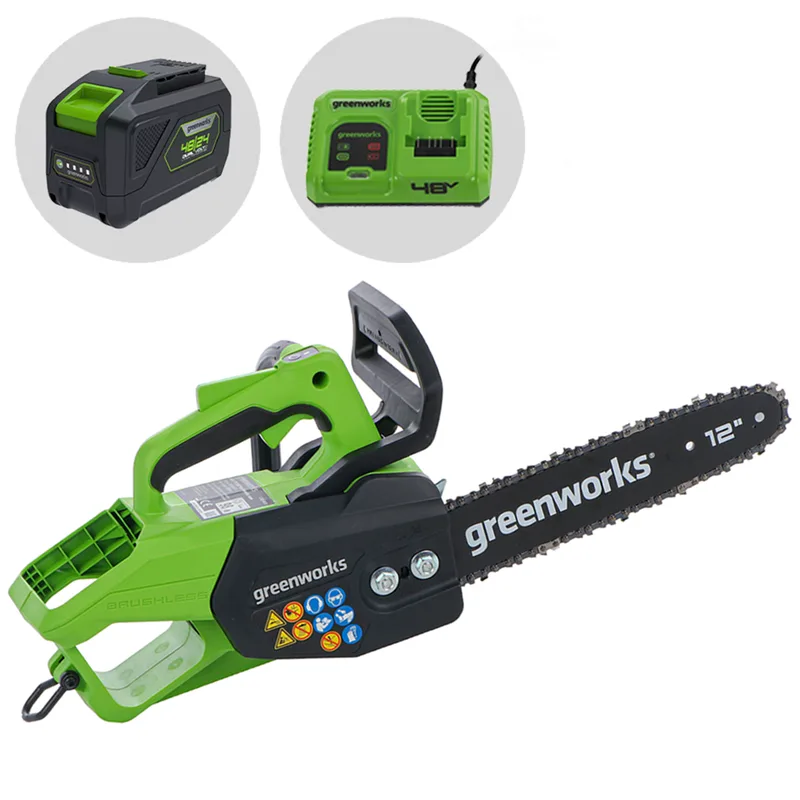 Greenworks GD48TCS - Tronçonneuse à batterie 48V 5Ah - Lame de 30 cm