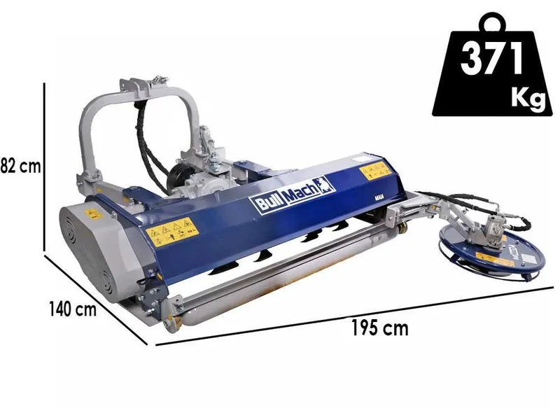 BullMach Maia 175 S - Broyeur pour tracteur avec disque interfilaire - Série médium - Déport manuel