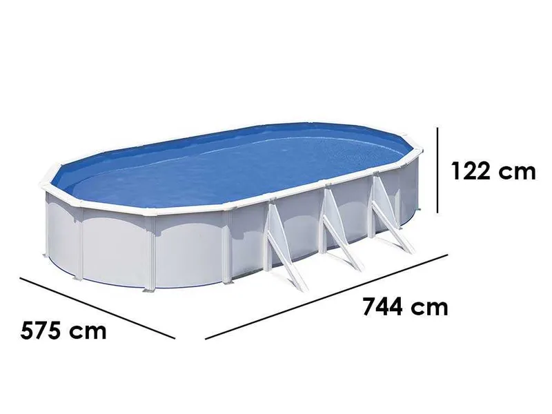 Gre Fidji Ovale 730x375x120cm - Piscine hors-sol en acier