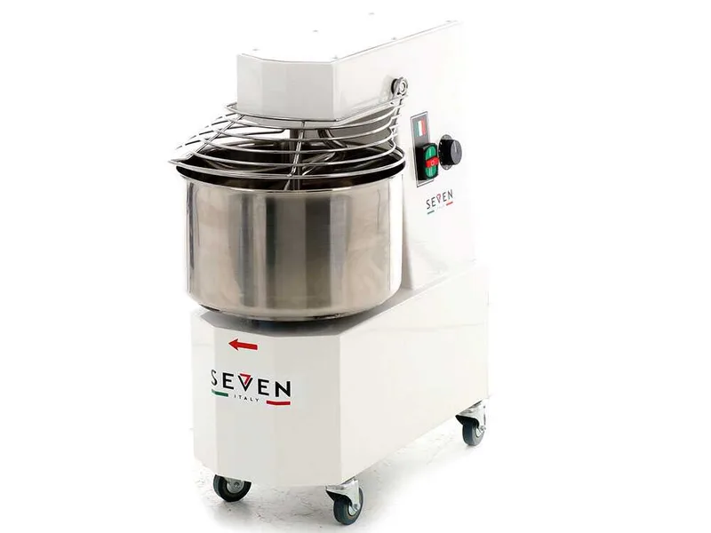 Pétrin à spirale professionnel Seven Italy GH 30 2V - 230 V - Avec roues et Minuterie - 2 vitesses