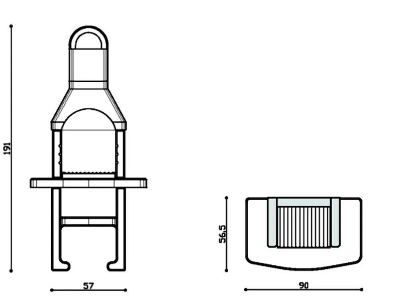 Linea VZ Grado - Barbecue à charbon en maçonnerie
