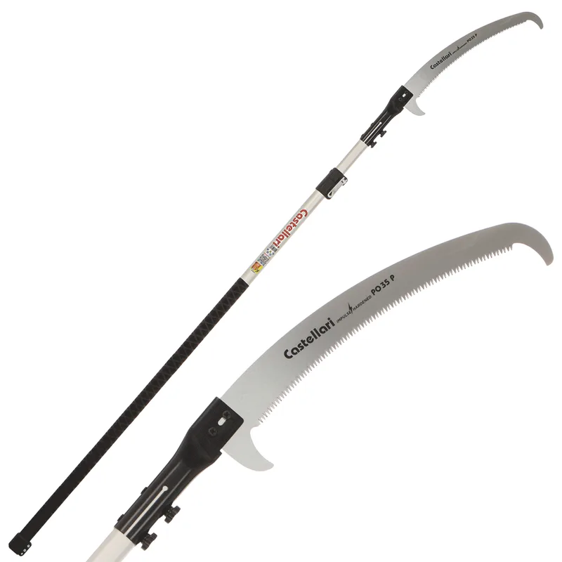 Castellari PO35P+ATO3 - Scie de jardin sur perche ovale en aluminium - 180-300 cm - Lame de 35 cm