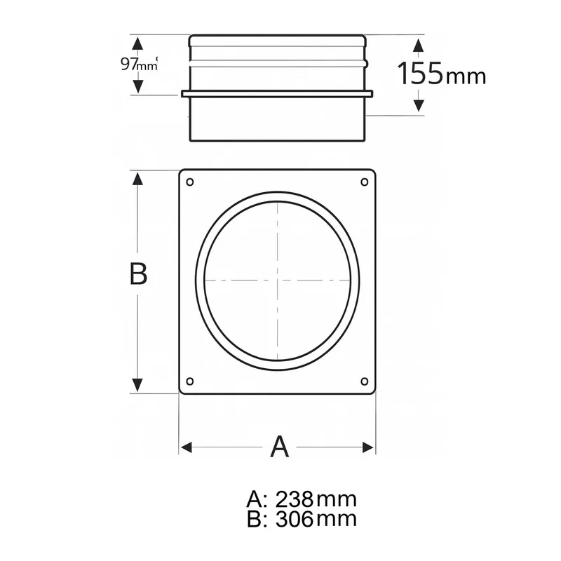 Schiedel ICS support intermédiaire Ø130 mm double paroi brillant