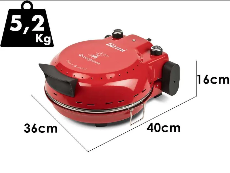 Girmi Quisipizza FP5002 - Four à pizza électrique - Pierre réfractaire