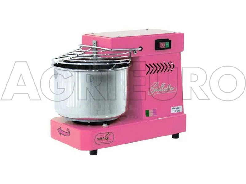Pétrin à spirale électrique - Famag Grilletta IM 5 Color - Rose 5 kg - 8 L