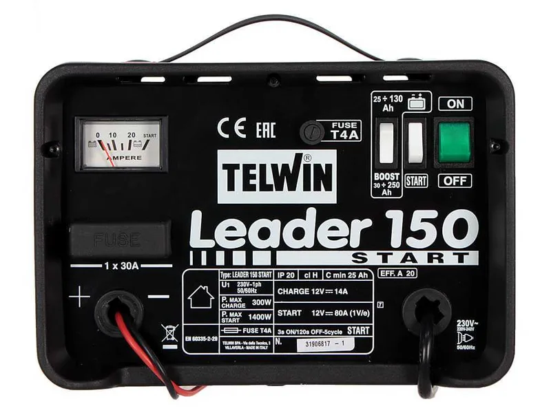 Telwin Leader 150 - Chargeur de voiture et démarreur - batteries humides/démarrage-arrêt d'une tension de 12V