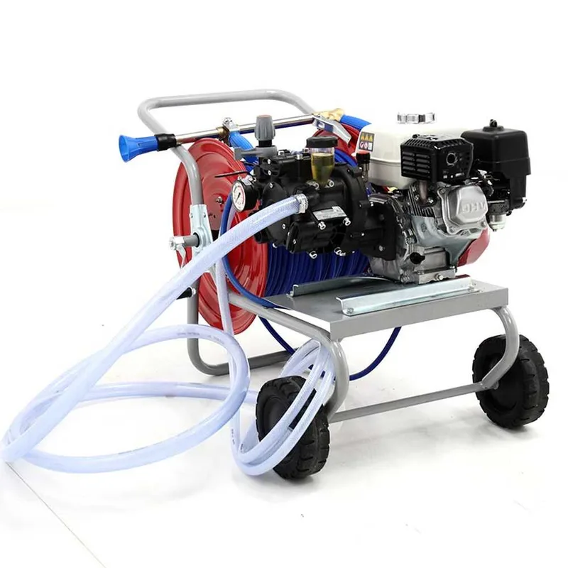 Groupe motopompe de pulvérisation Comet APS 41 avec moteur à essence Honda GX 160 et chariot