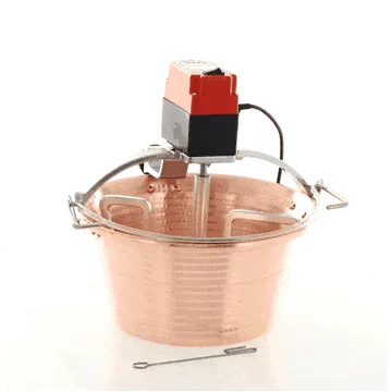 Chaudron électrique en cuivre martelé pour polenta NuovaFac Cuoca Automatica base plate 14L - 30W