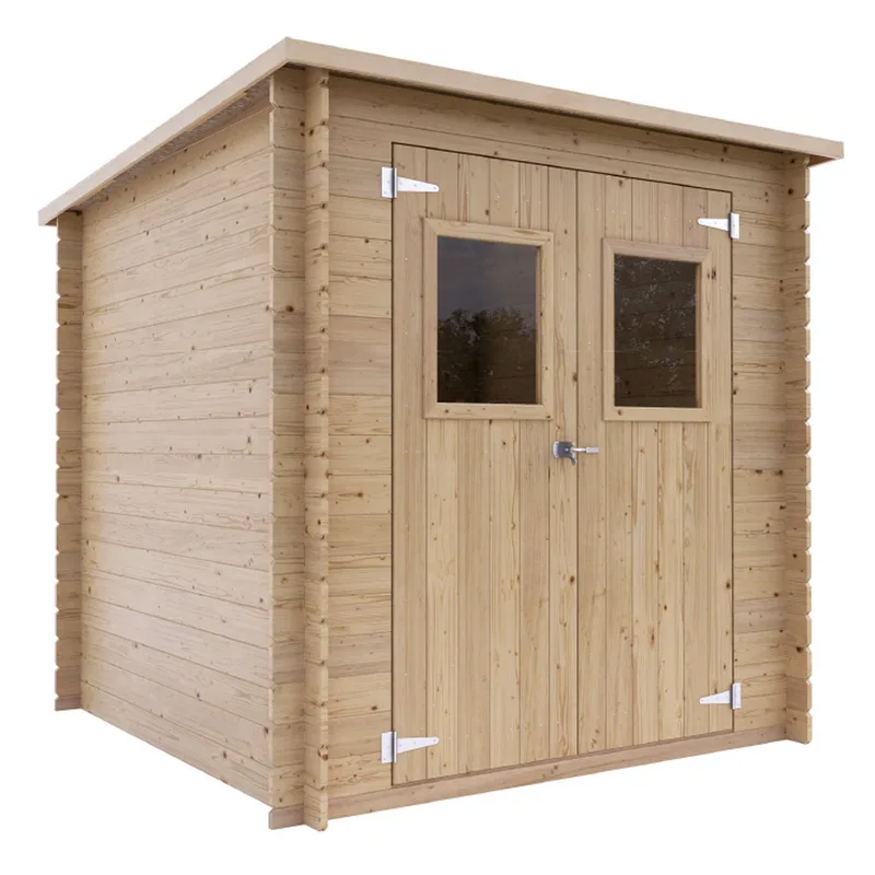Alce Gallipoli 198x198 - Abri de jardin en bois - Avec fenêtre avant - 204x205x197 cm