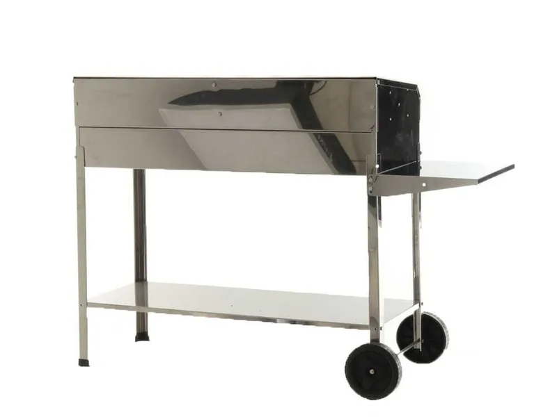 Mille Achille Big - Barbecue à charbon en acier inox artisanal - 2x 47,5x37 cm
