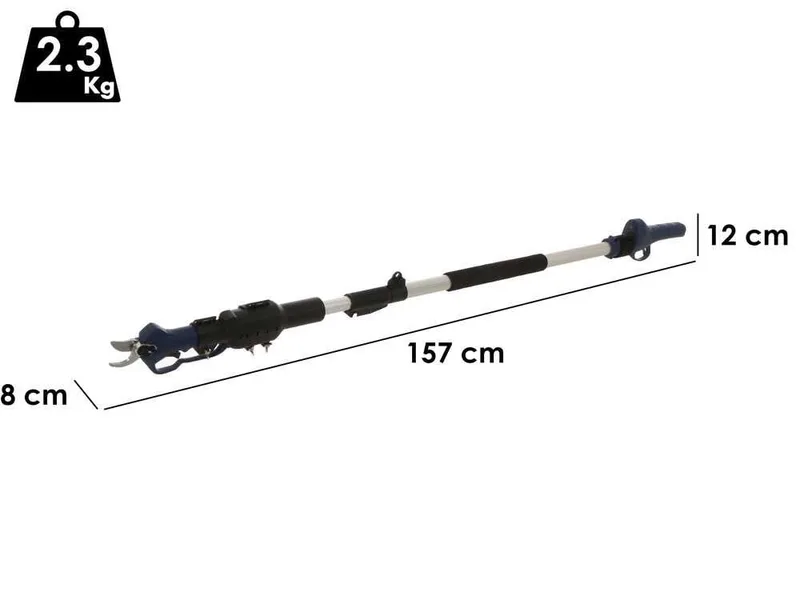 Sécateur électrique de taille BullMach ARTEMIS 28 - avec perche de rallonge de 1.5 à 2.1 m - Diamètre de coupe 28 mm