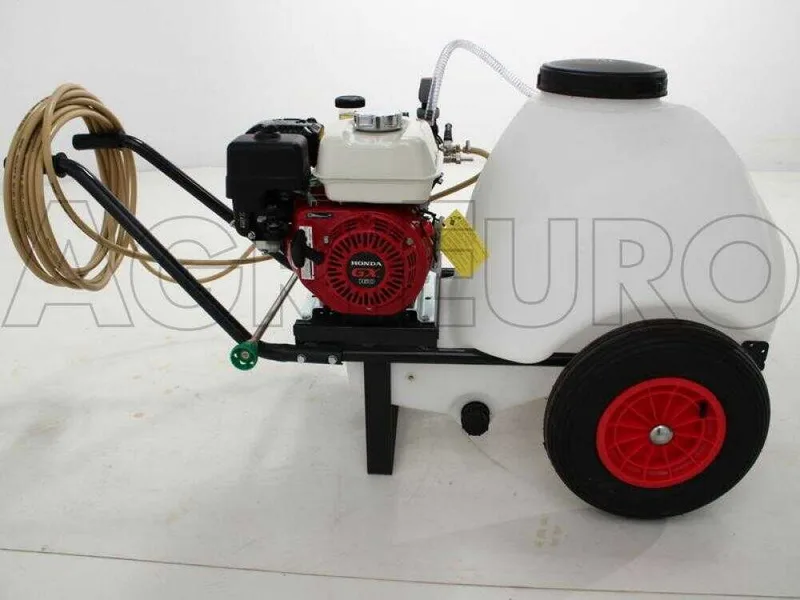 Groupe motopompe de pulvérisation Comet APS 41 - Honda GX 160 et chariot avec cuve 120 l avec crochet