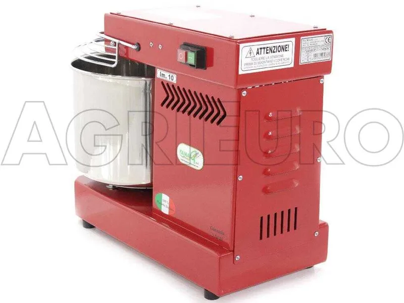 Pétrin à spirale Famag électrique IM 10 d'une capacité de pétrissage de 10 Kg - Rouge