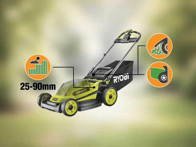 Ryobi RY18LMXSP51A-0 - Tondeuse à gazon à batterie 2x18V/5Ah - Largeur de coupe 51 cm