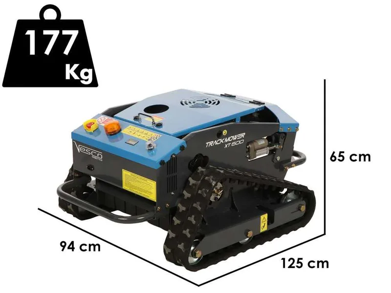 Vesco XT 600 - Robot débroussailleur à chenilles hybride (moteur thermique + batterie) - Radiocommandé
