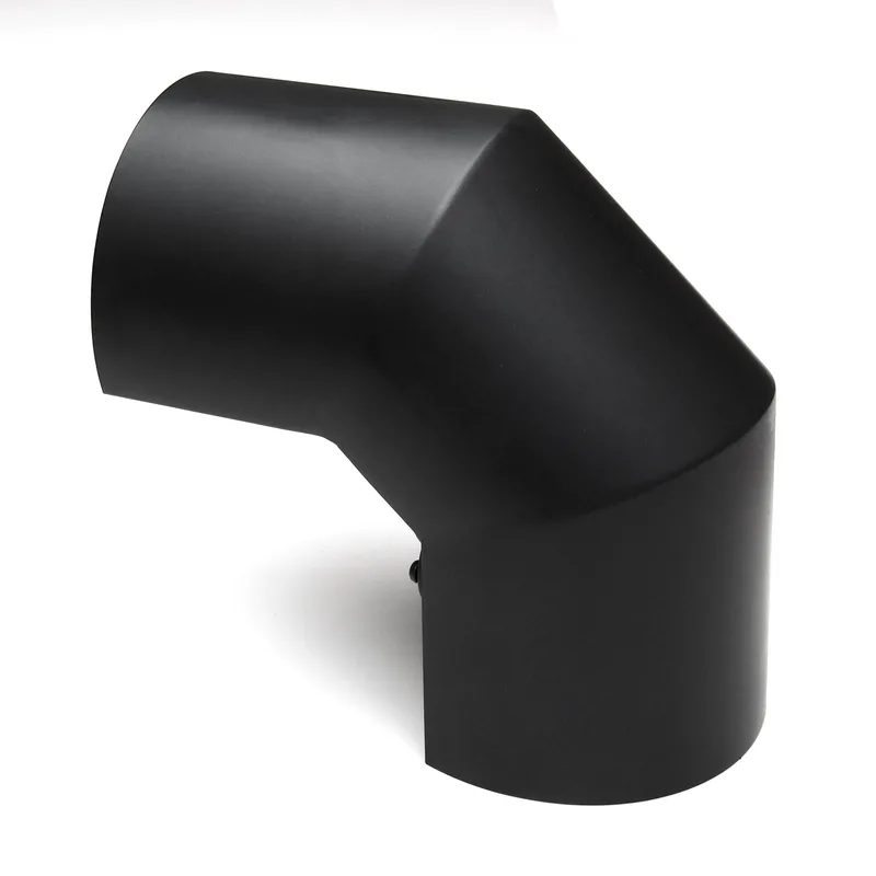 Raik Basic écran thermique 130mm noir double pour coude 3 pièces 90° pour tuyau de fumée / conduit de fumée