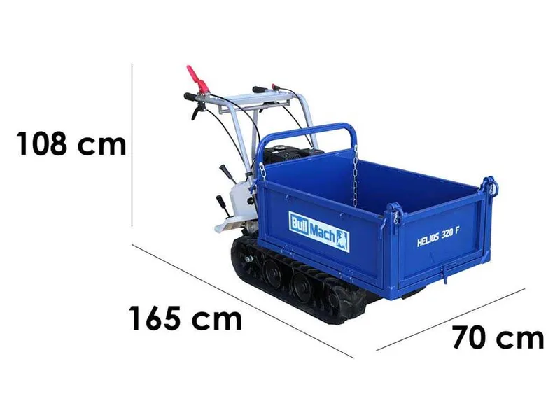 Brouette à moteur à chenilles BullMach Helios 320 F avec ridelles ouvrables - Charge 320 kg