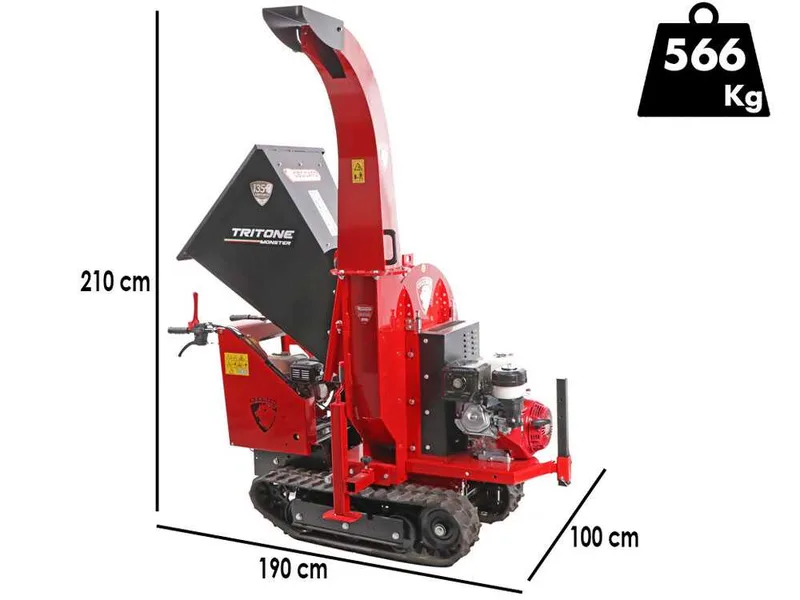 Ceccato Tritone Monster Cingo - Broyeur autotracté à chenilles - Moteur Honda GX390