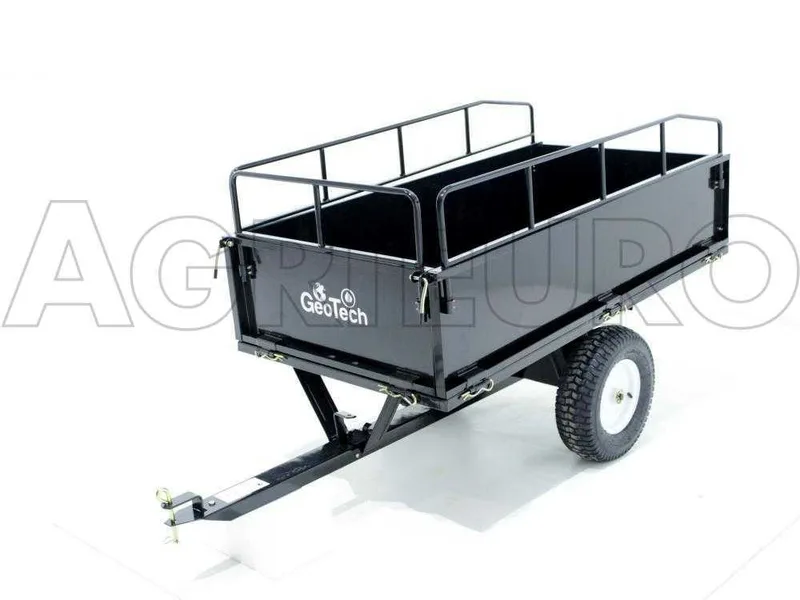 Remorque basculante tractée MAXI en acier pour tondeuse autoportée - parois démontables