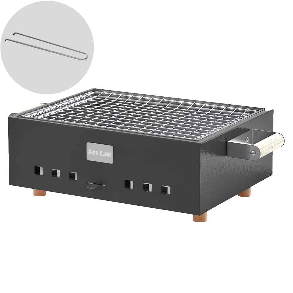 Barbecue de table à charbon Dalmazio - Artisanal - Coque noire anthracite